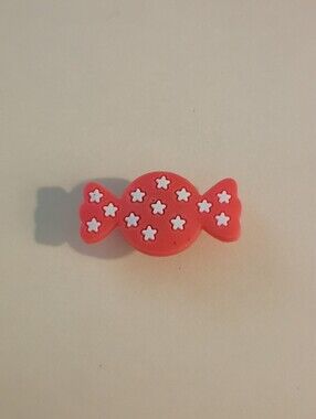 10 for $10 Jibbitz Croc Charm - Candy Red & White Star Polka Dot Wrapper